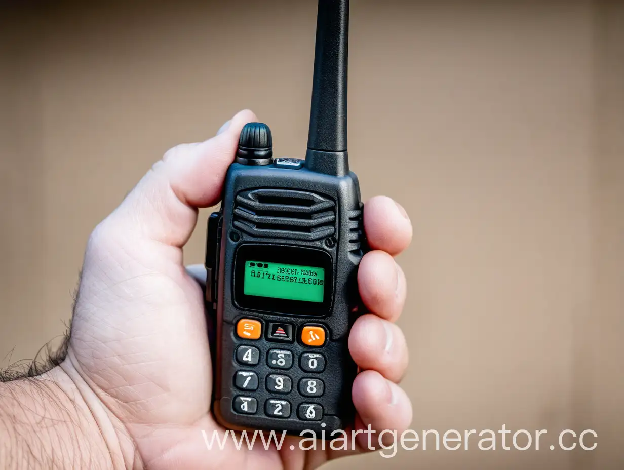 Man-Holding-WalkieTalkie-for-Communication-and-Coordination