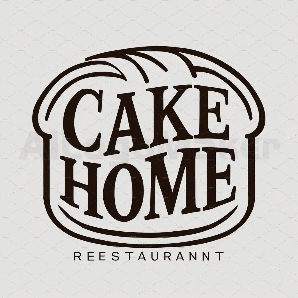 LOGO-Design-For-Cake-Home-Bread-Loaf-Typography-with-Curvy-and-Bold-Text