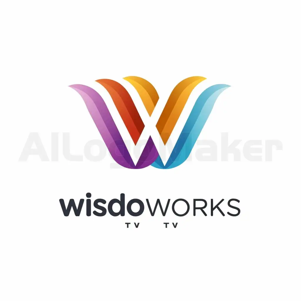 a logo design,with the text "WisdomWorks TV", main symbol:WW,Moderate,be used in Education industry,clear background