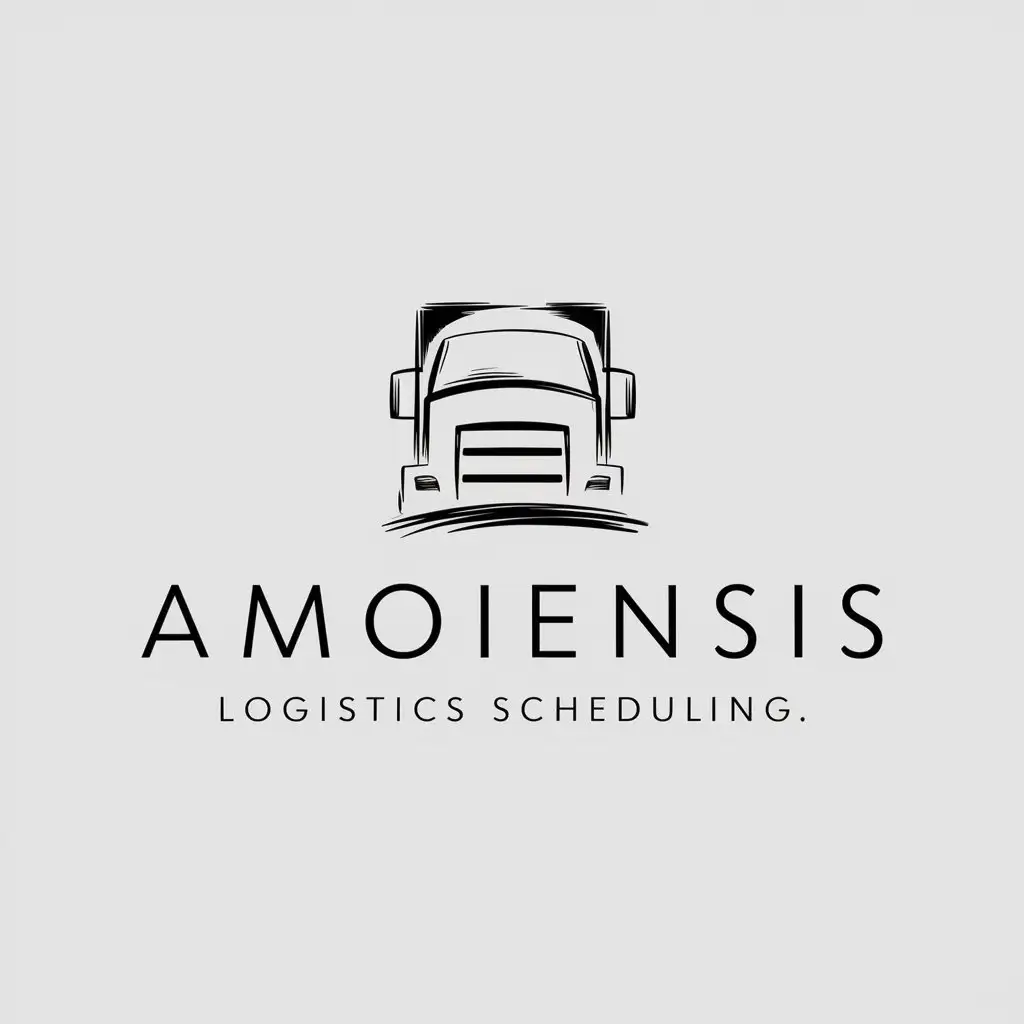 LOGO-Design-For-Amoiensis-Logistics-Scheduling-with-Abstract-Truck-Head-Sketch