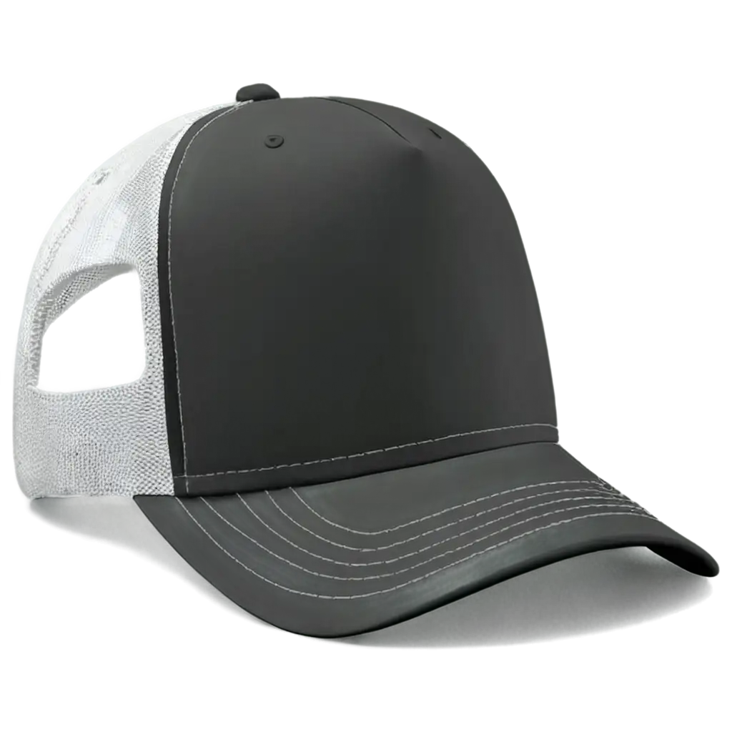 Create an image of a plain Trucker Hat in a neutral color like white or black.