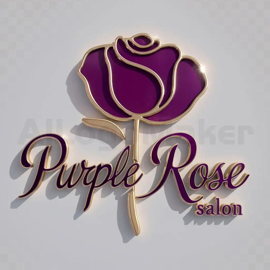 a logo design,with the text "Purple Rose Salon", main symbol:Rose,Moderate,clear background
