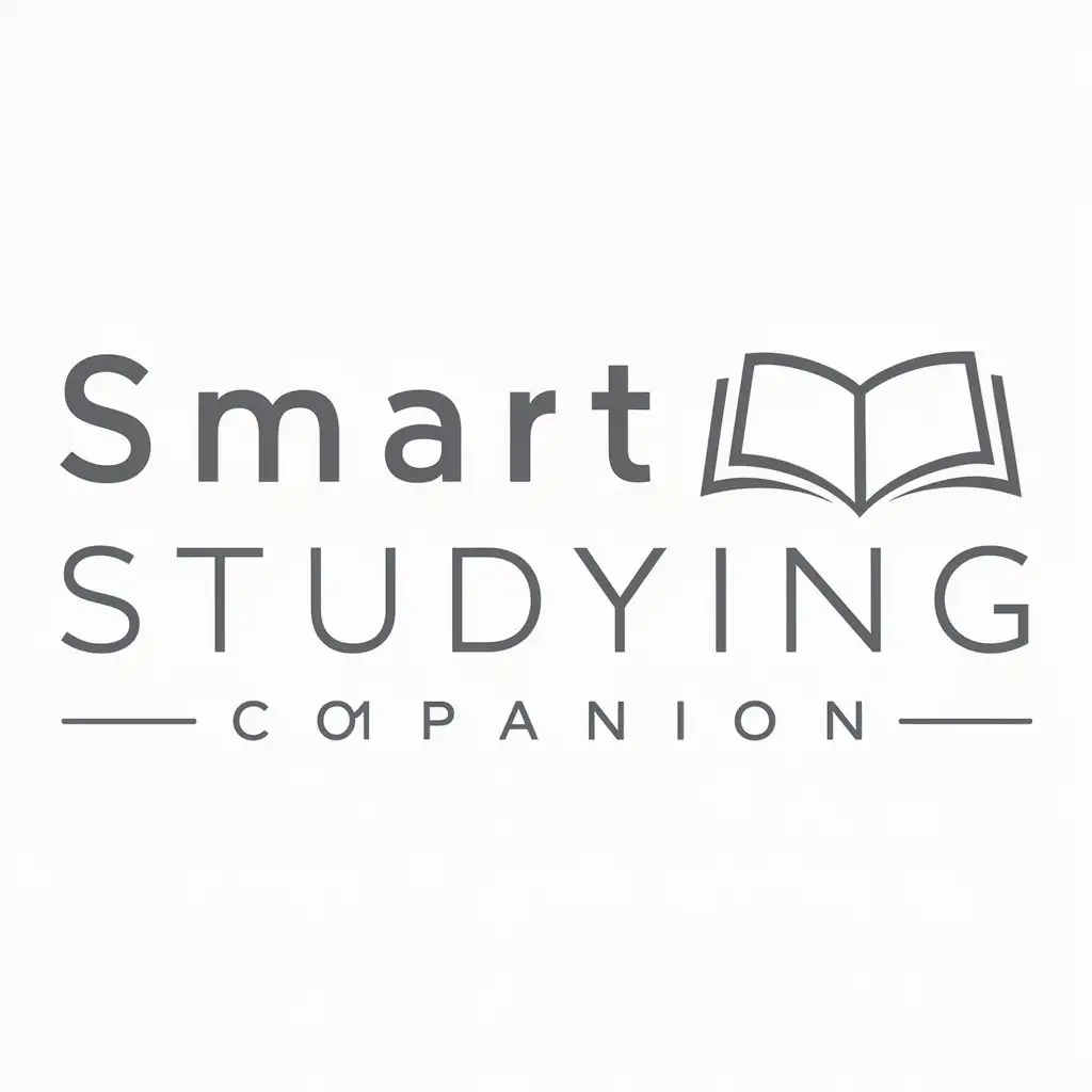 a logo design,with the text "smart studying companion", main symbol:book,Moderate,be used in Education industry,clear background