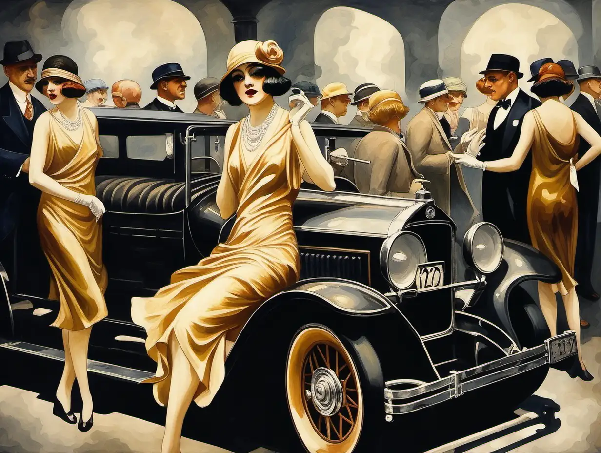 Vibrant Roaring Twenties Painting Capturing the Energy and Glamour of the Jazz Age