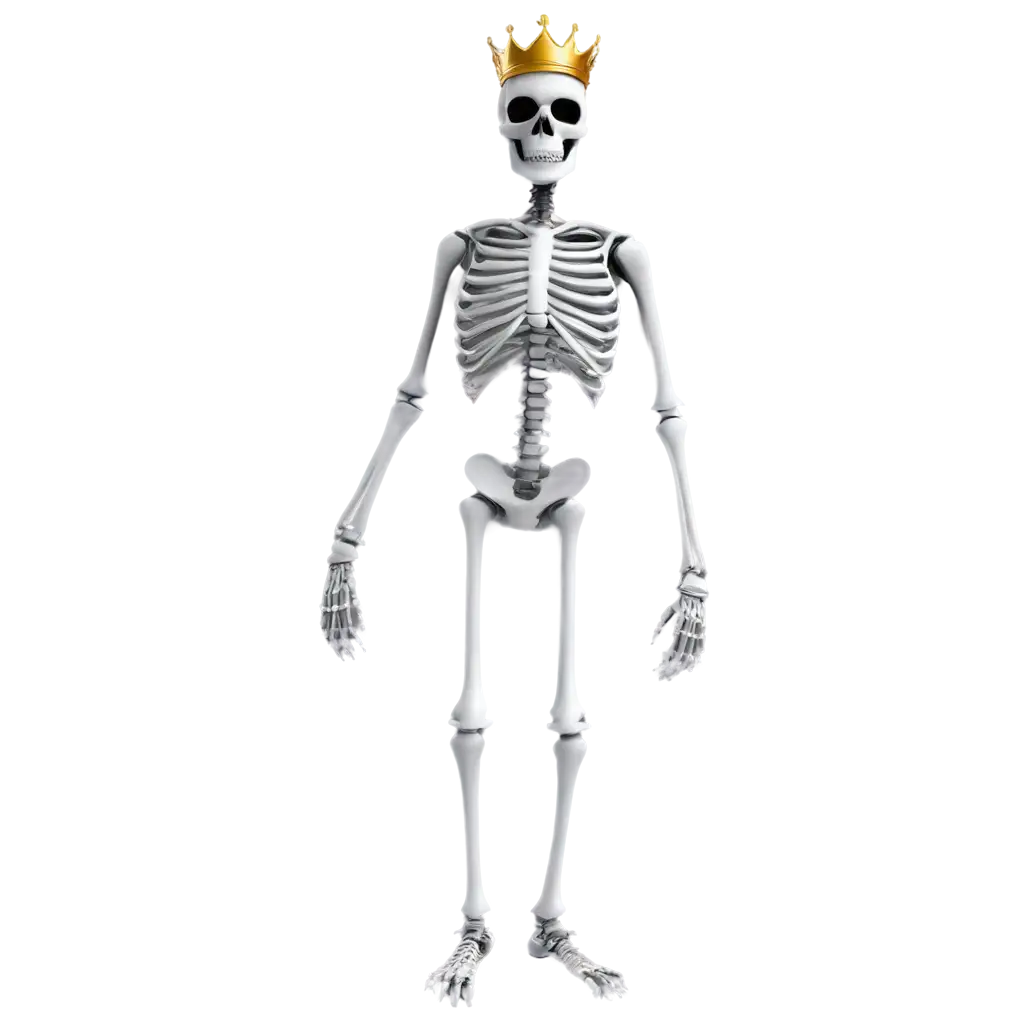 full body skeleton, t-pose, in crown, casual graphics