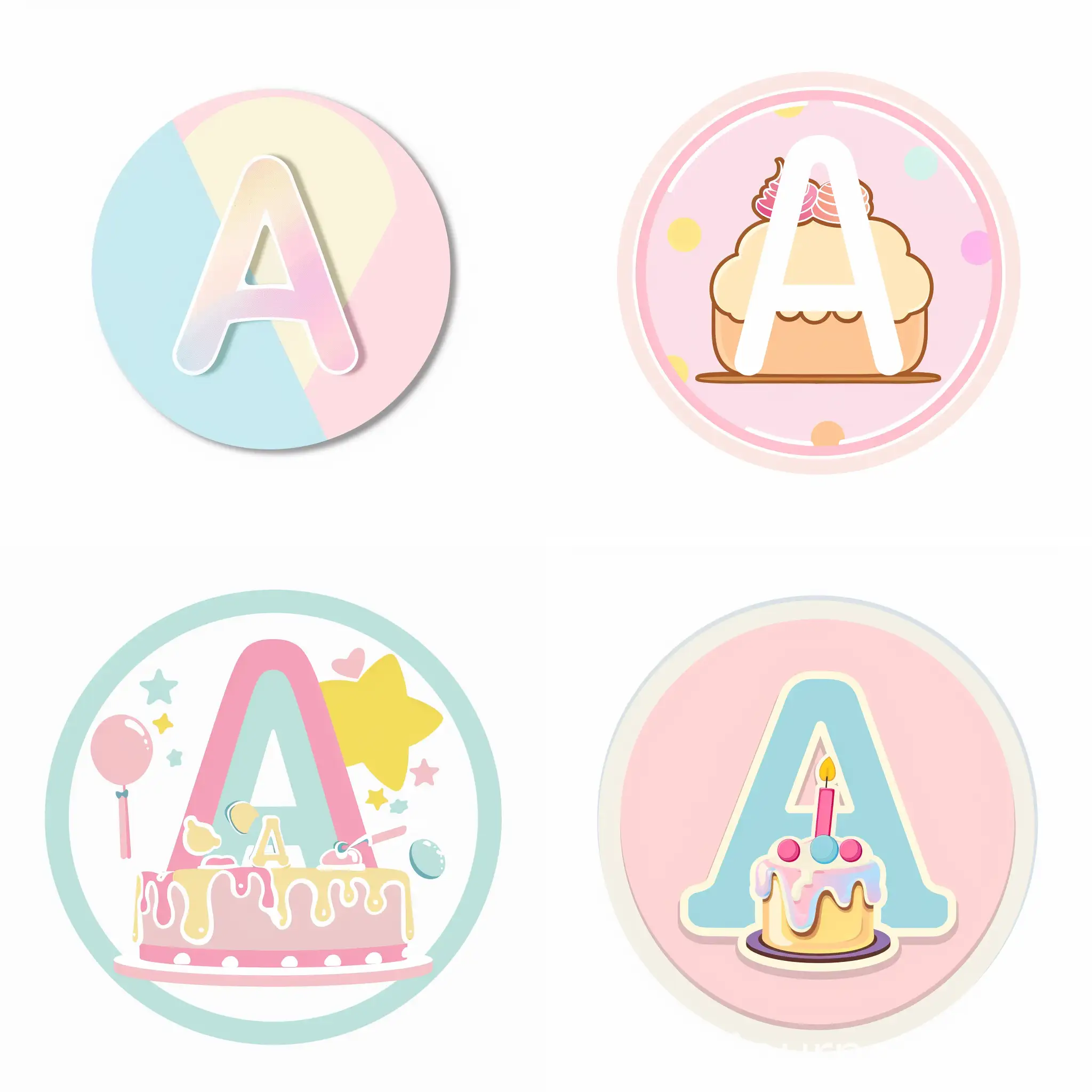 Pastel-Round-Bento-Cake-Logo-with-Letter-A-Design