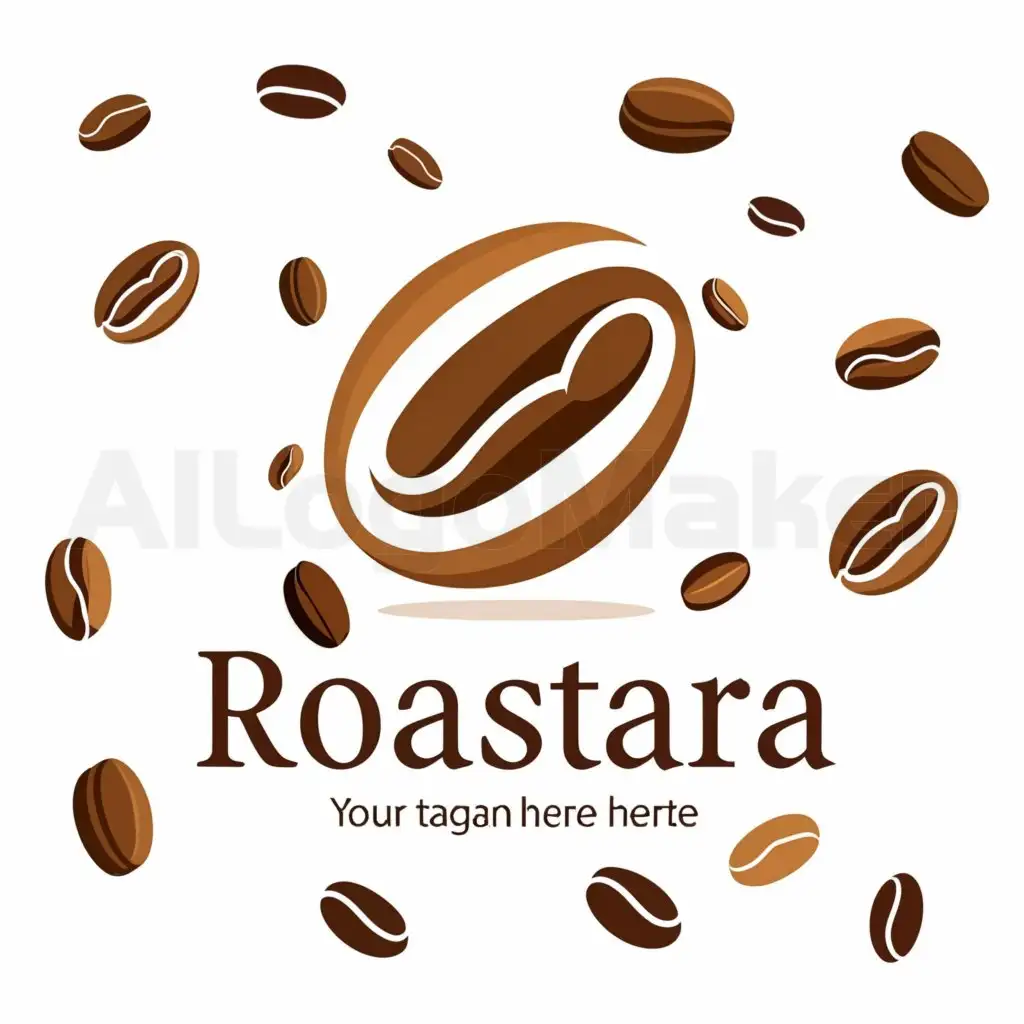 LOGO-Design-For-Roastara-Invigorating-Coffee-Beans-Emblem-on-a-Crisp-Background