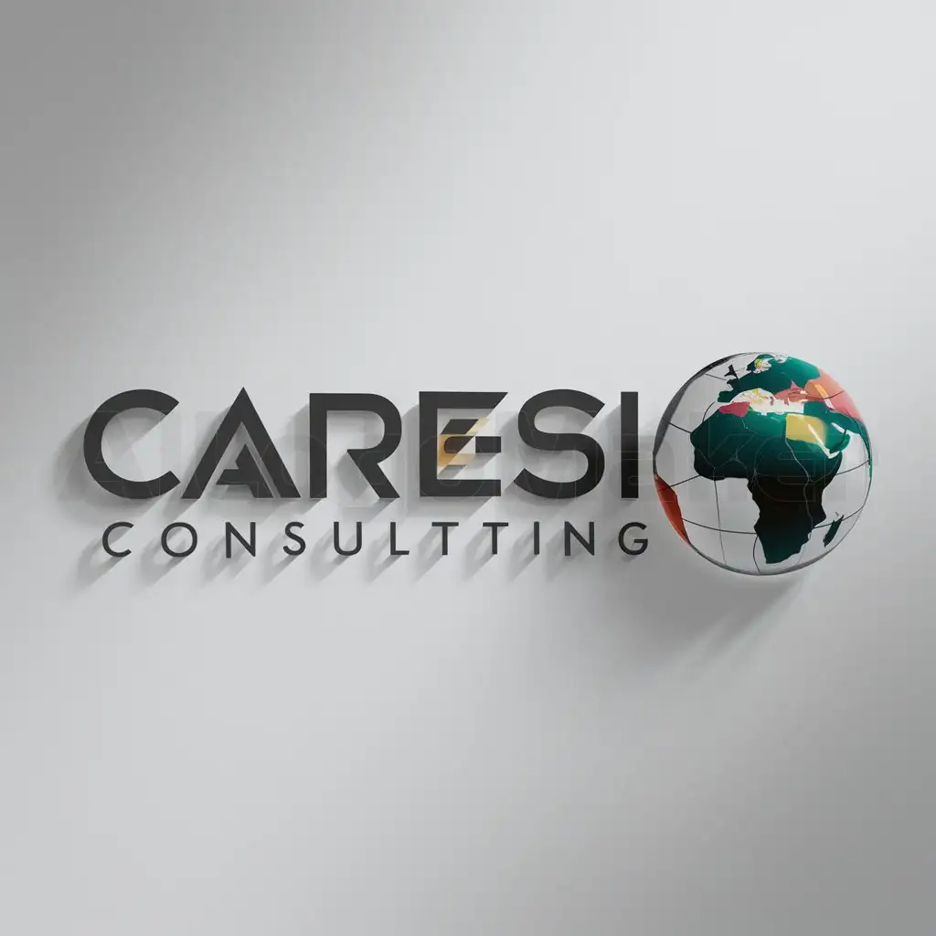 a logo design,with the text "CARESI CONSULTING", main symbol:Globe showing Africa and Caribbean,Moderate,clear background