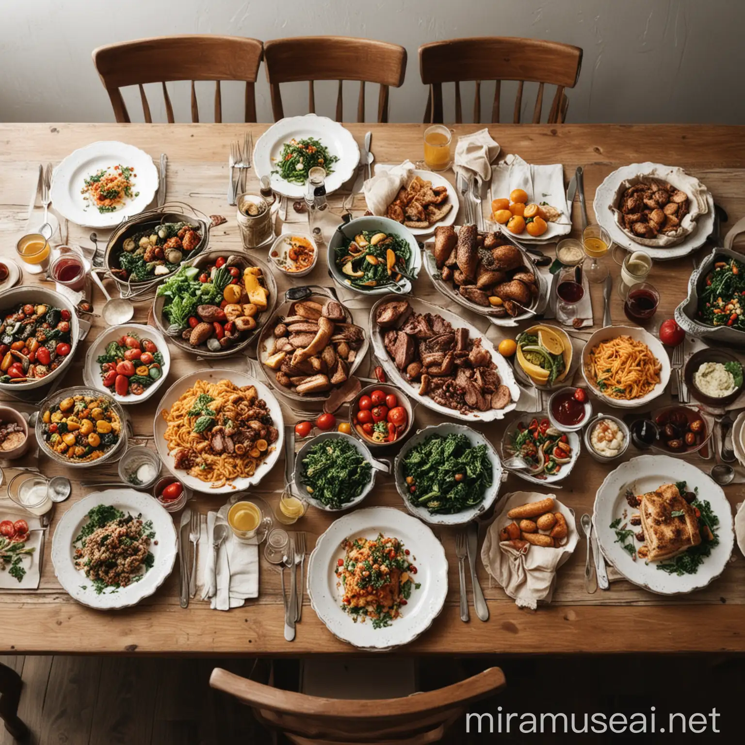 Variety of Delicious Food Spread on the Table