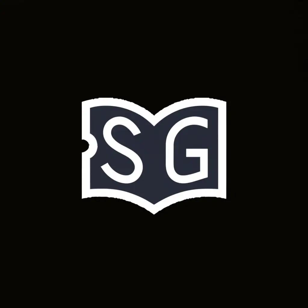 a logo design,with the text "SG", main symbol:Open Book,Moderate,be used in Education industry,clear background