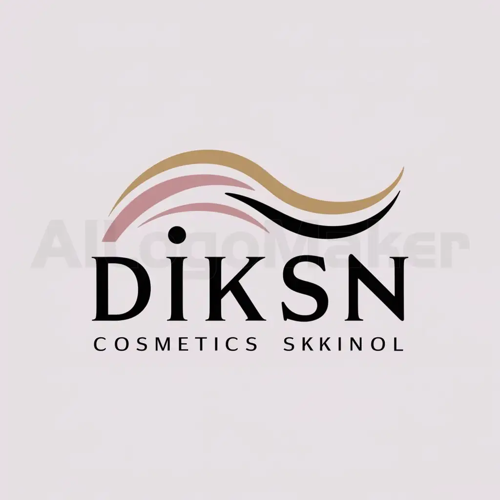a logo design,with the text "DIKSN", main symbol:beauty or cosmetics or wavey cream,Moderate,be used in cosmetic beauty product industry,clear background