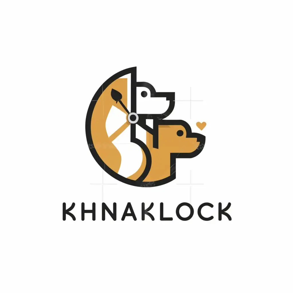 a logo design,with the text "Khanaklock", main symbol:clock and dog,Moderate,be used in Education industry,clear background