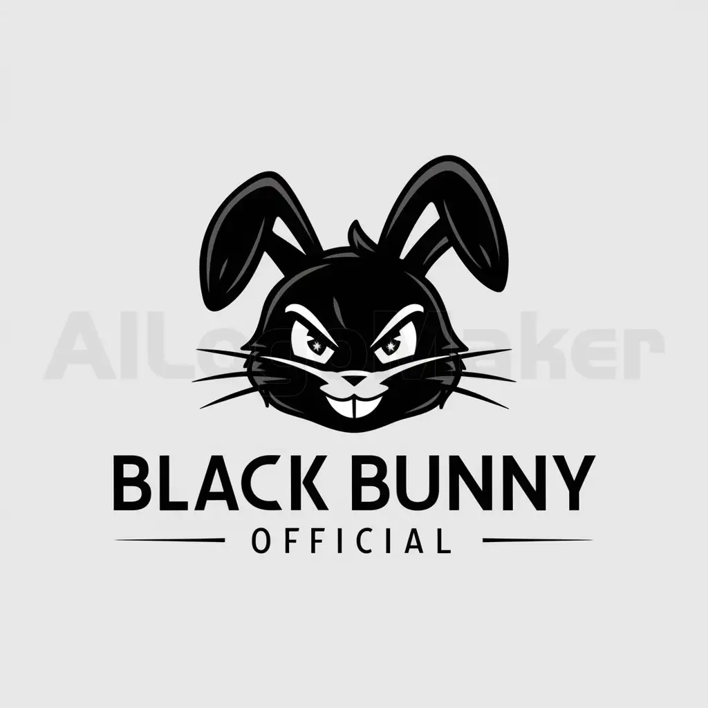 LOGO Design for Black Bunny Official Anime Style Black Rabbit Symbol on  Clear Background | AI Logo Maker