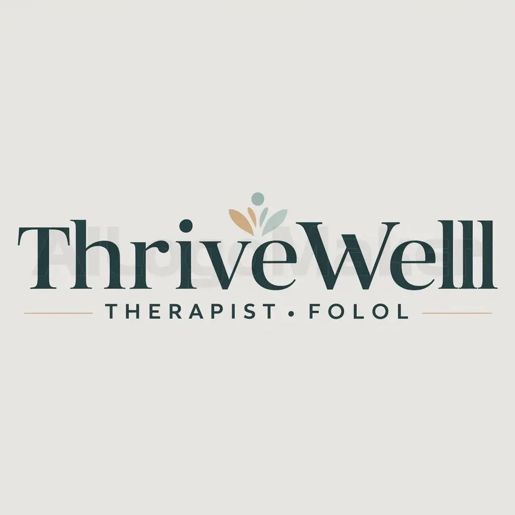 a logo design,with the text "ThriveWell", main symbol:Therapist,Moderate,be used in health industry,clear background