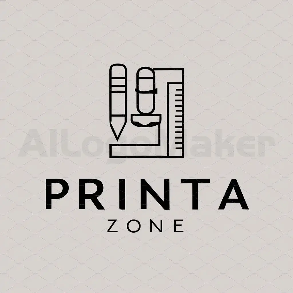 a logo design,with the text "Printa Zone", main symbol:School supplies,complex,be used in Retail industry,clear background