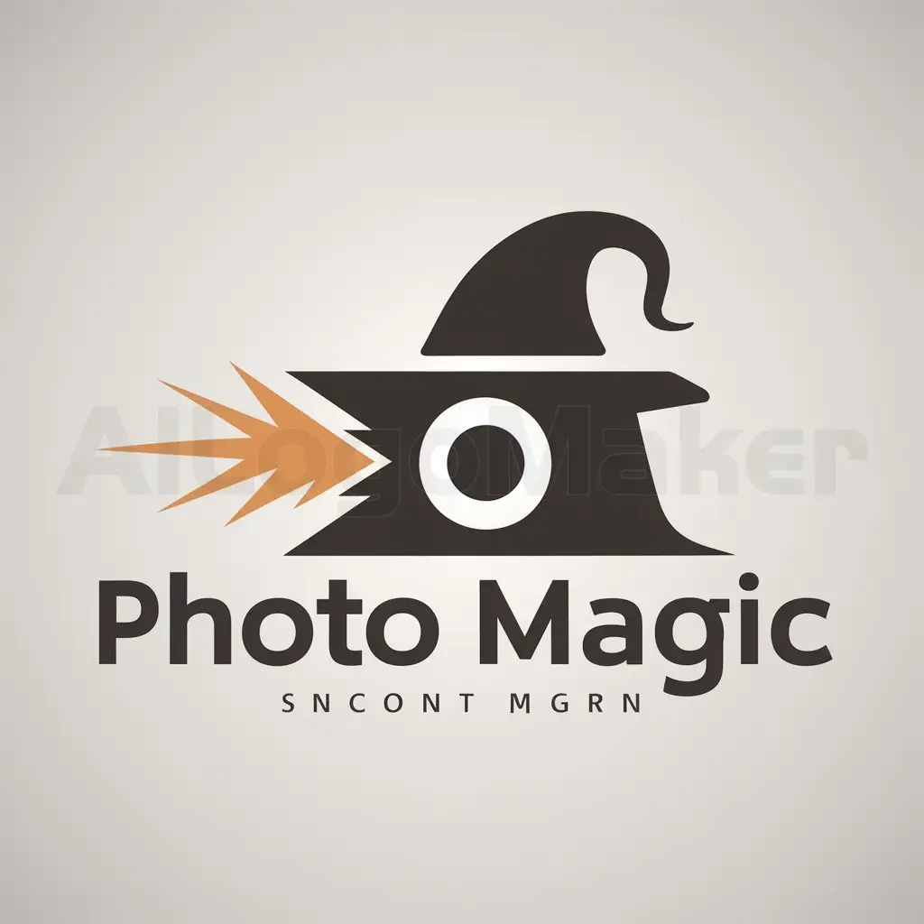 a logo design,with the text "Photo Magic", main symbol:photocamera,Moderate,clear background
