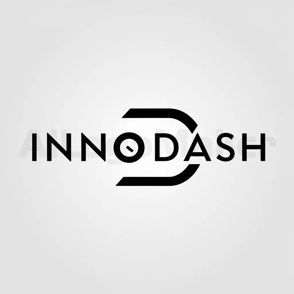 a logo design,with the text "InnoDash", main symbol:Digital Dash,Minimalistic,clear background