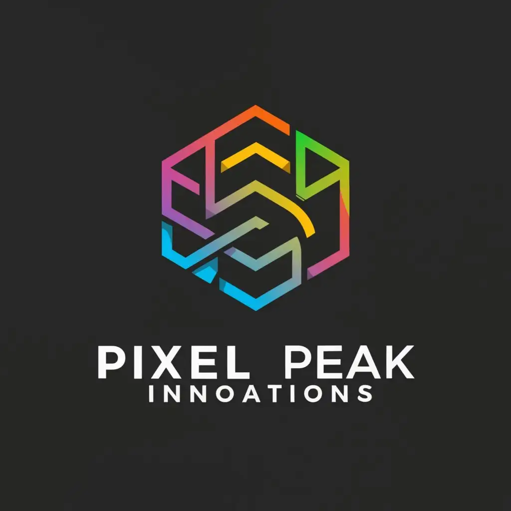 a logo design,with the text "Pixel Peak Innovations", main symbol:pixels,complex,be used in Technology industry,clear background