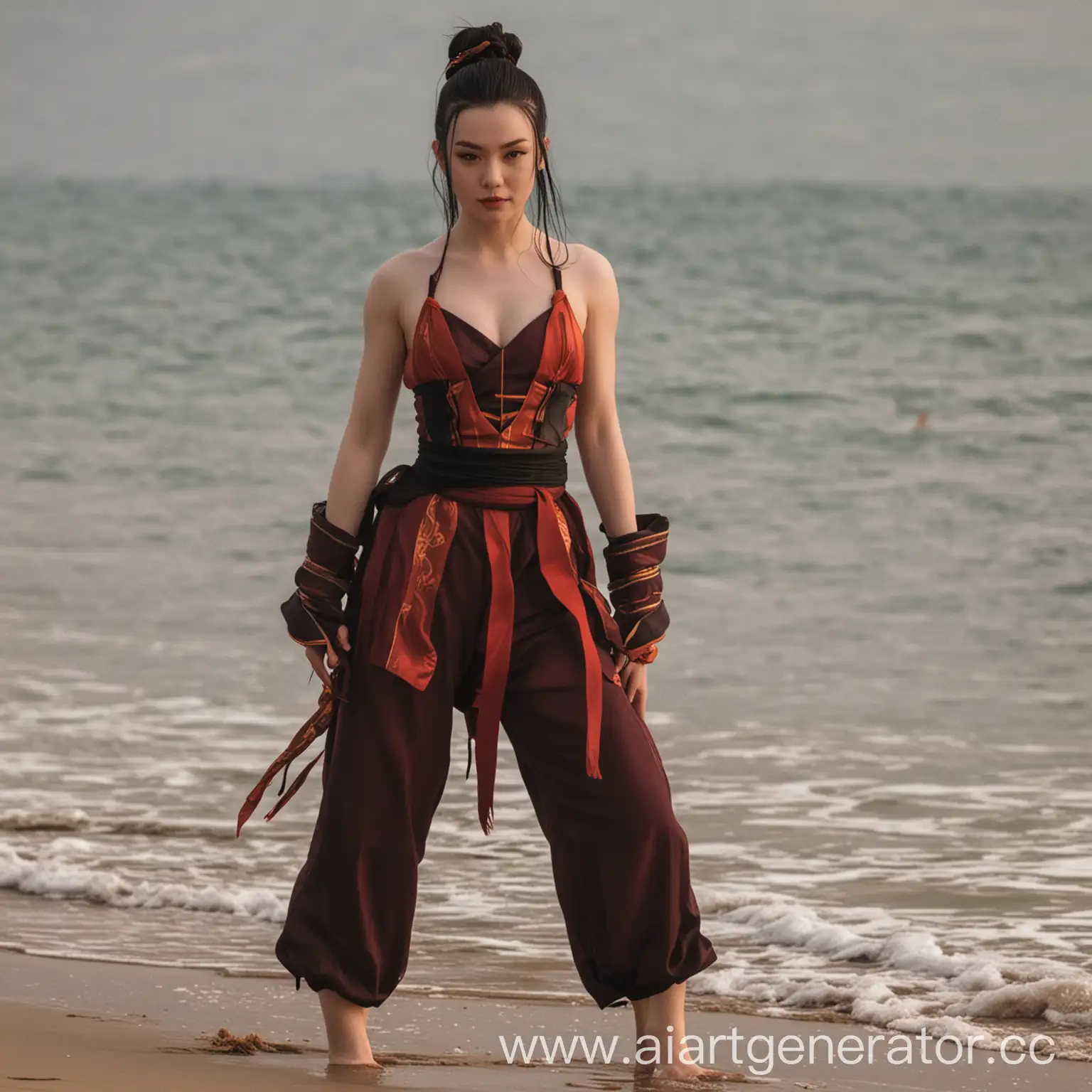 Azula-Enjoying-Serene-Beach-Sunset