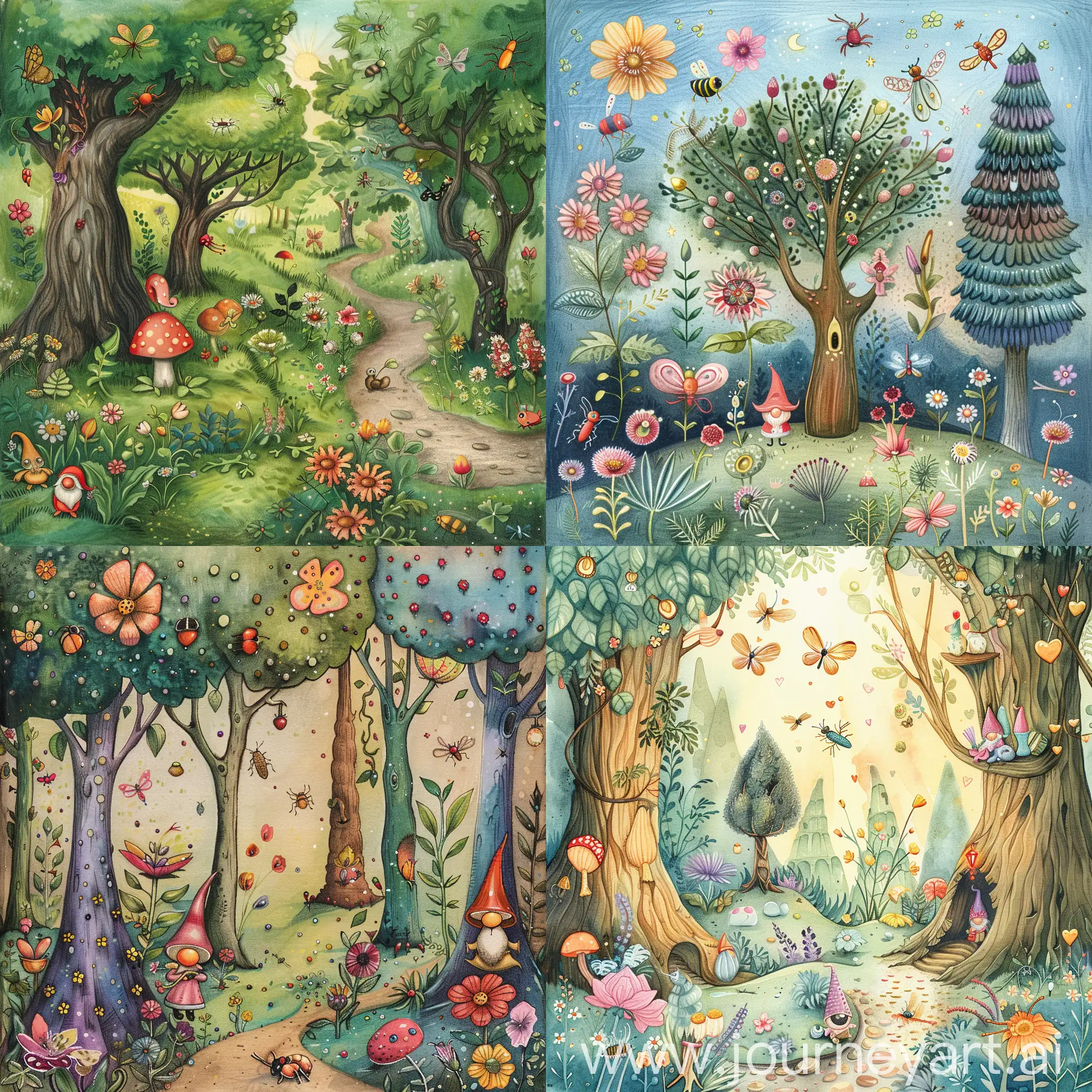 Enchanting-Magical-Forest-Illustration-Whimsical-Trees-Cute-Gnomes-Beautiful-Insects-and-Amazing-Flowers