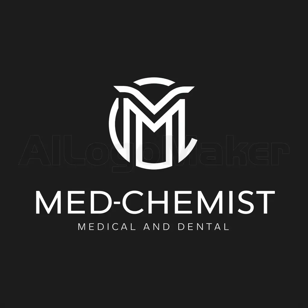 a logo design,with the text "MedChemist", main symbol:the symbol will be suitable for wearing on black shirts,Moderate,be used in Medical Dental industry,clear background
