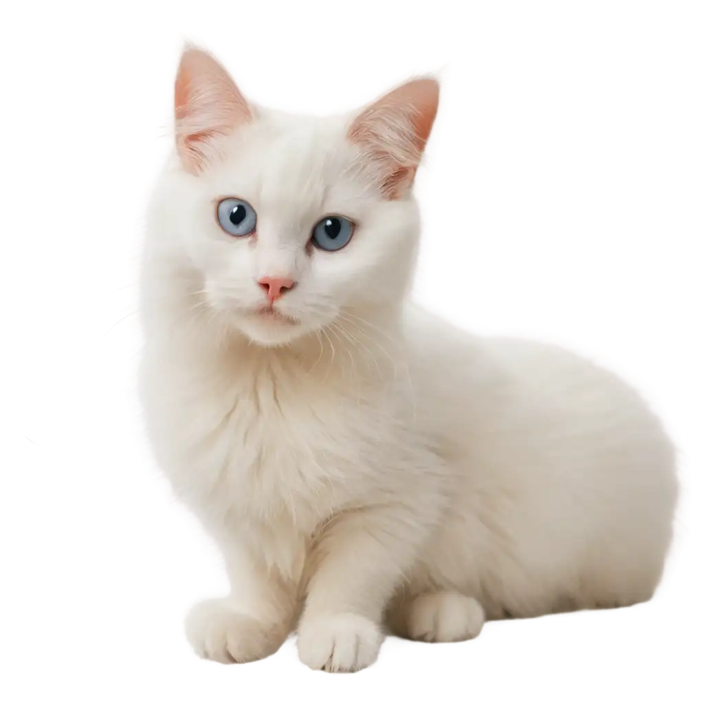 white cat in a house