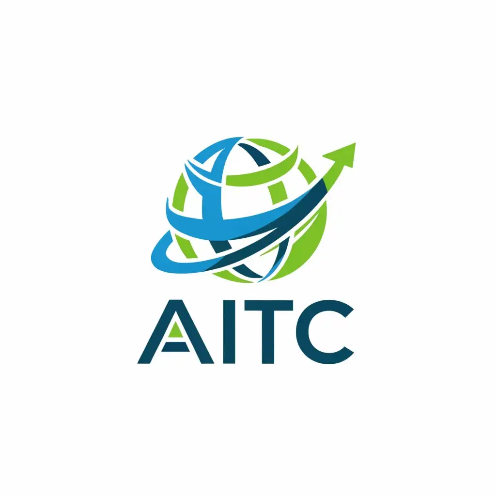 a logo design,with the text "AITC", main symbol:create a Minimalist Logo and CI Design called
"Advanced International Trading Company", or "AITC",  is a newly-established Saudi based company founded by a big group who runs many companies and activities in the MENA and Asia region. The main company activity is distribution of food and non-food products to home and business .. The vision is to become the leading and top advanced disrupter in the country and GCC region by providing innovative and high quality service..
the logo name is "Advanced International Trading Company", or "AITC", 
AITC aims to grow the B2B presence by enhancing the partnership with world-class manufacturers to ensure a consistent supply of goods, and B2C to arrive to each consumer with the lates supply technology.

- Main elements: (AITC) in a modern, minimalist script
- Colors: Predominantly open to accept any color that reflect the description above
- Additional symbol or emblem desirable
- Modern, classic, minimalist, professional
- Should communicate values: reliability, leading, advanced, innovative, professionalism, success, modernity, and futurism,Minimalistic,be used in Others industry,clear background