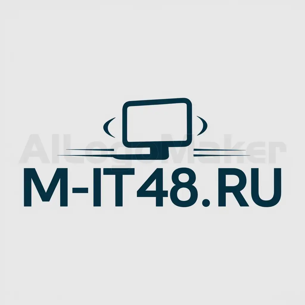 a logo design,with the text "m-it48.ru", main symbol:Computer,Moderate,be used in Internet industry,clear background
