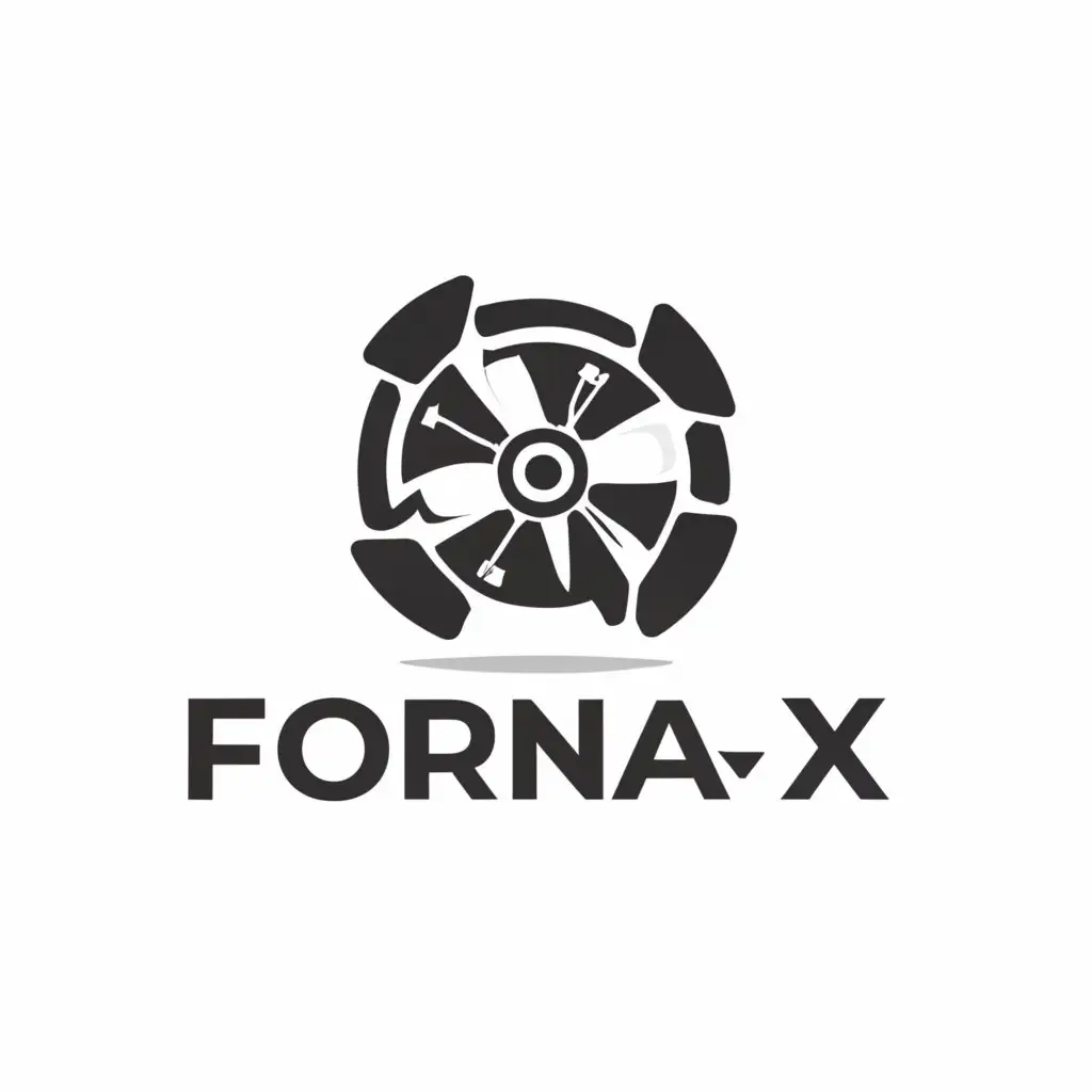 a logo design,with the text "fornax", main symbol:spare part,Moderate,be used in Automotive industry,clear background