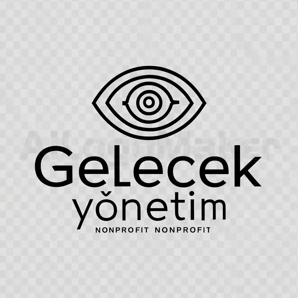 a logo design,with the text "Gelecek Yönetim", main symbol:Labyrinth shaped like an eye,Minimalistic,be used in Nonprofit industry,clear background