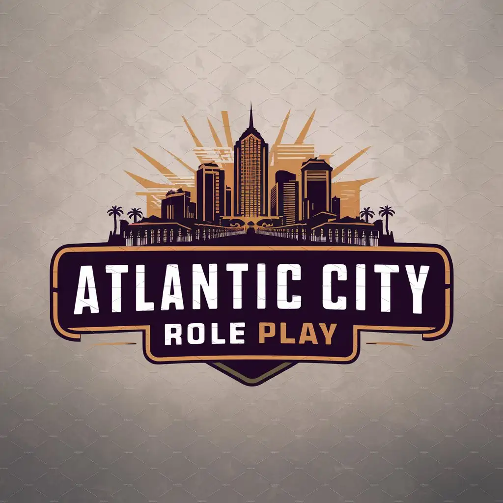 a logo design,with the text "Atlantic City Role play", main symbol:The theme is downtown Atlantic city. it must write Atlantic City role play on the logo.,Moderate,clear background