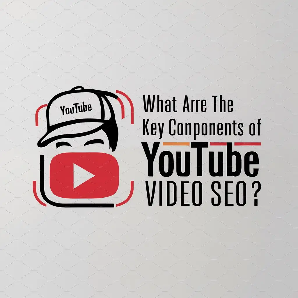 a logo design,with the text "What are the Key Components of YouTube Video SEO?", main symbol:MAN WITH YOUTUBE LOGO IMAGE,Moderate,clear background