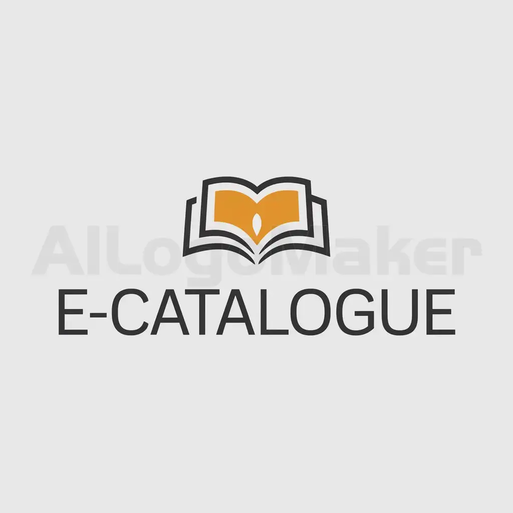 a logo design,with the text "E -  catalogue", main symbol:digital catalogues,Moderate,be used in Education industry,clear background