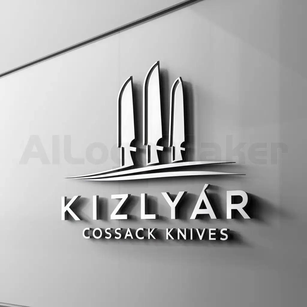 a logo design,with the text "Kizlyar Cossack Knives", main symbol:Knives territory sharp,Moderate,be used in Retail industry,clear background