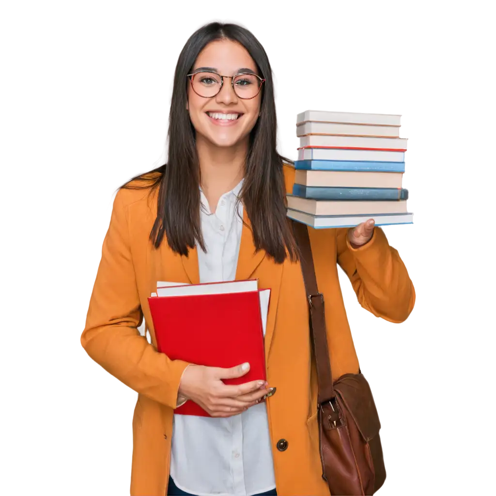 happy student with books