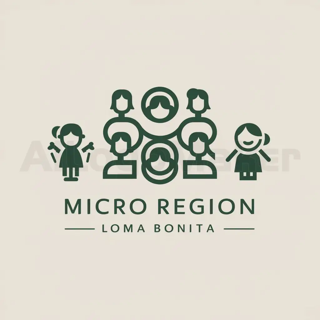a logo design,with the text "Micro region Loma Bonita", main symbol:Ocho maestras y una supervisora de preescolar,Moderate,clear background