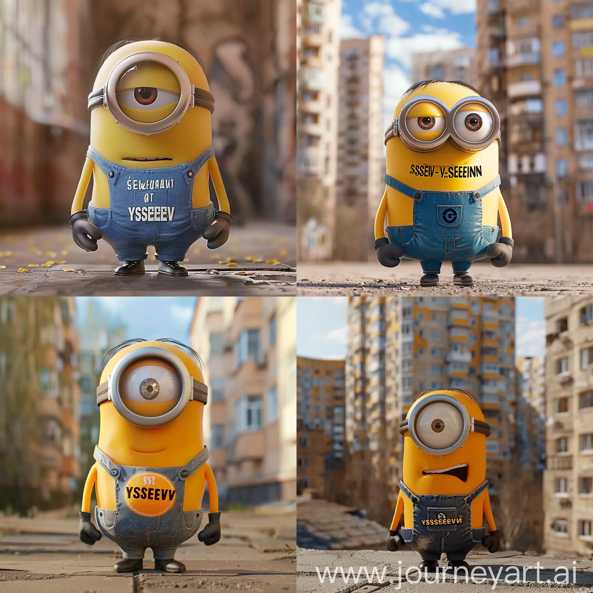 Minion in a T-shirt with the inscription Sergey Yasenev