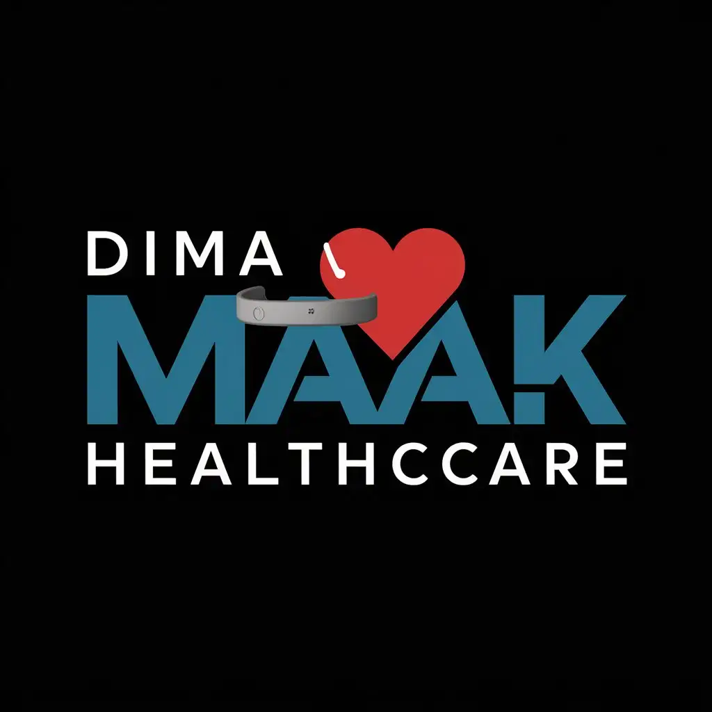 Healthcare and Smart Band Logo Design in Red and Blue Colors