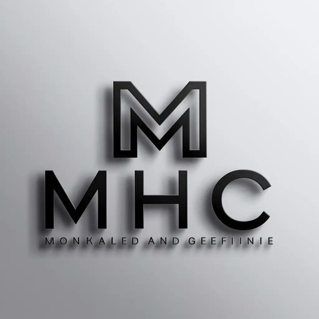 a logo design,with the text "MHC", main symbol:MHC,Minimalistic,clear background
