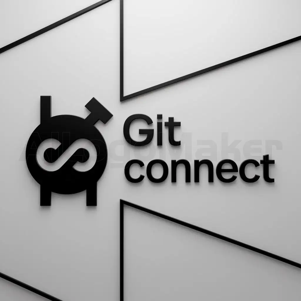 a logo design,with the text "Git Connect", main symbol:Git with connector,Moderate,be used in Technology industry,clear background