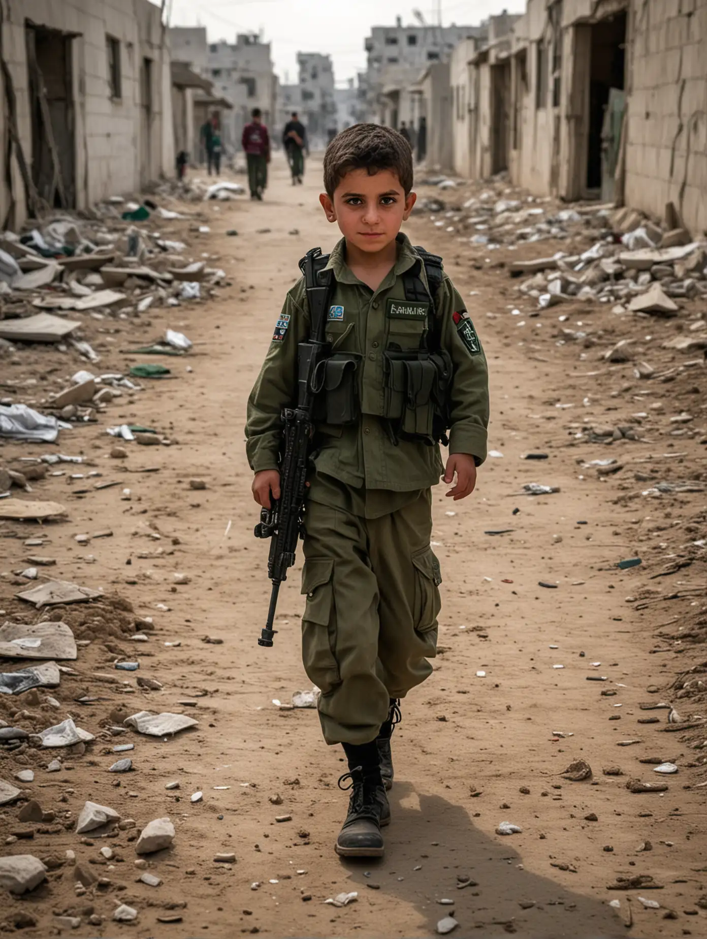 military Palestine kid in Gaza
