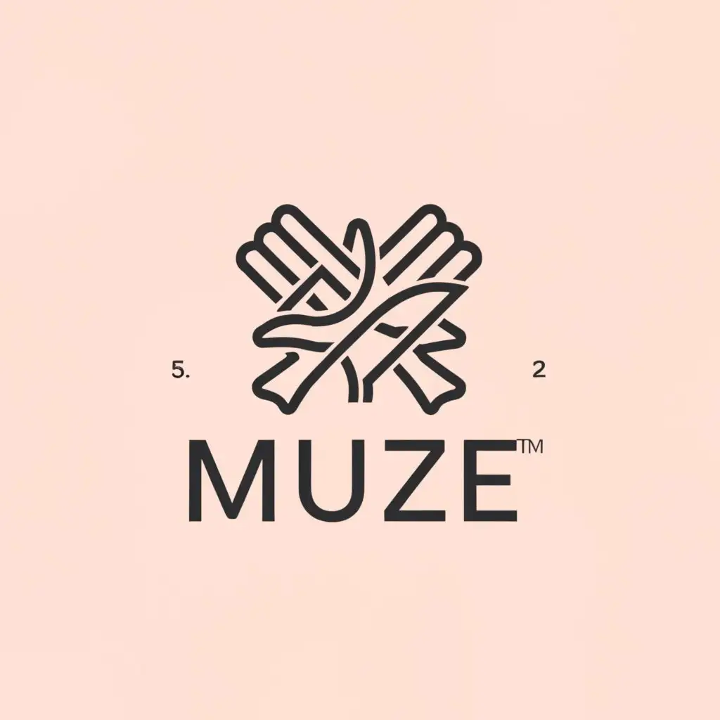 a logo design,with the text "Muze", main symbol:Two Hands,Minimalistic,be used in Handmade jewelry industry,clear background