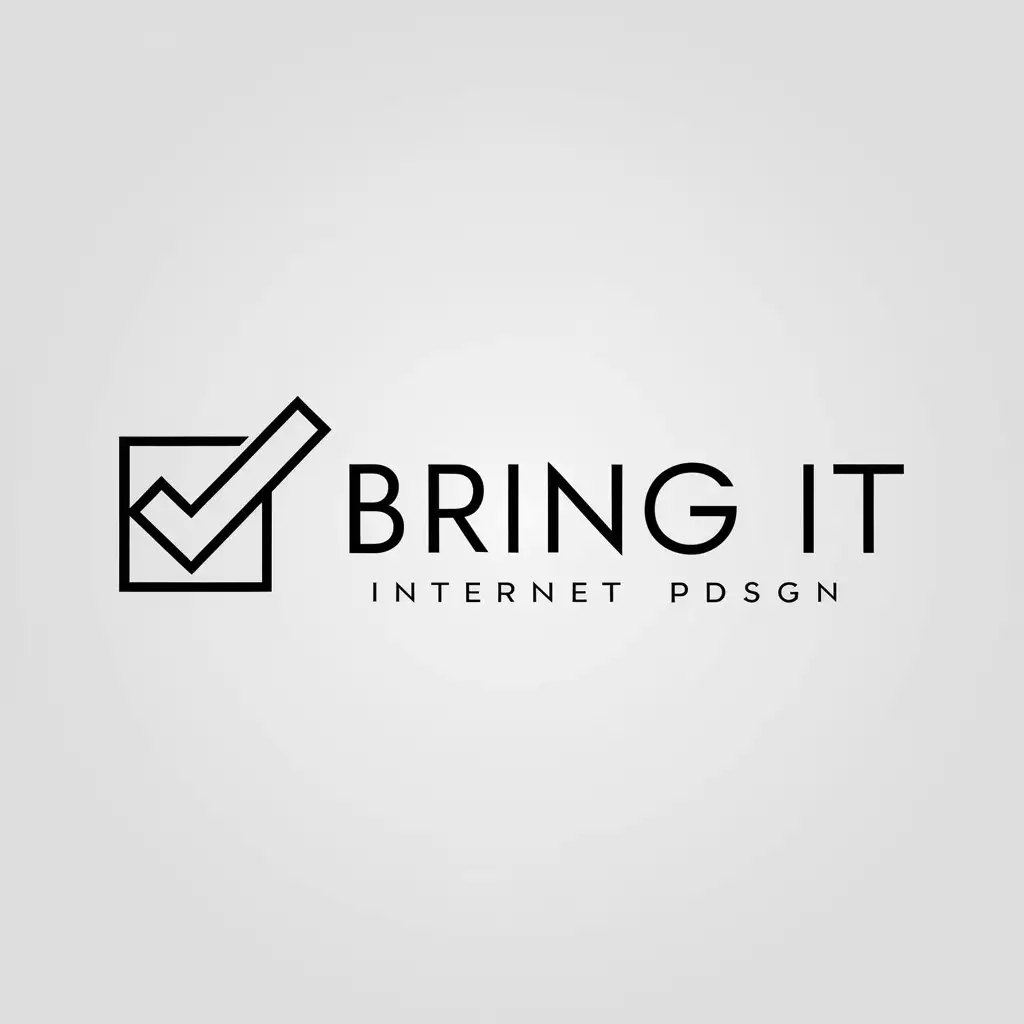 a logo design,with the text "bring it", main symbol:reading check-in plan,Minimalistic,be used in Internet industry,clear background
