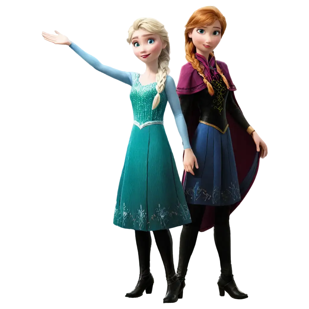 HighQuality PNG Image of Elsa and Anna from Frozen Capturing Magical ...