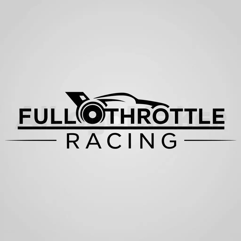 a logo design,with the text "Full Throttle Racing", main symbol:Race Car,Moderate,be used in Automotive industry,clear background