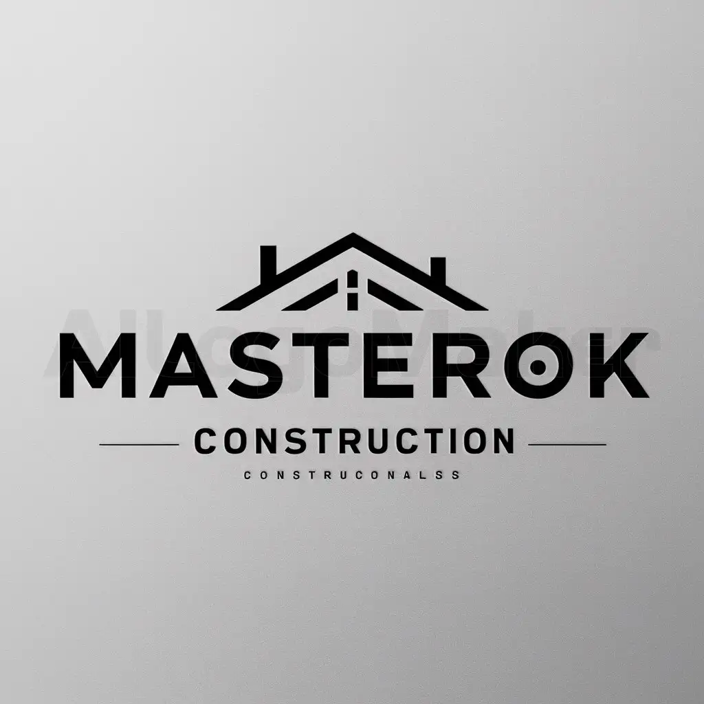 a logo design,with the text "MasterOK", main symbol:dom,Moderate,be used in строительство industry,clear background