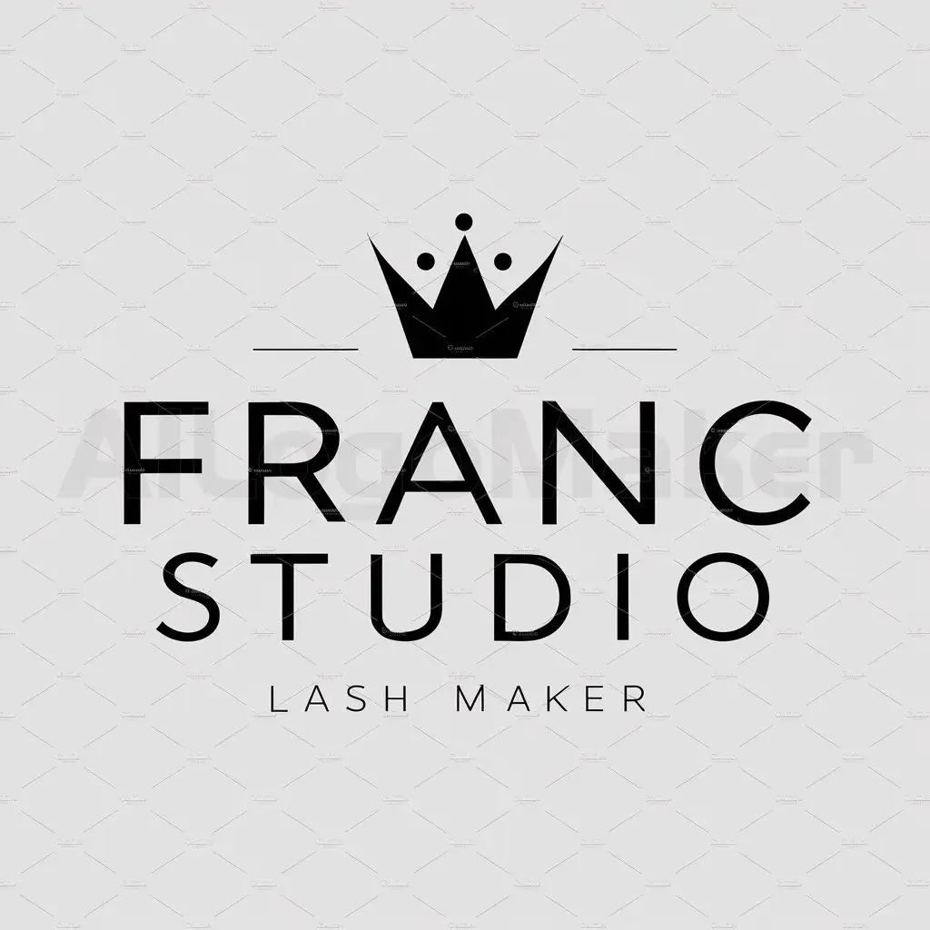 a logo design,with the text "Franc Studio", main symbol:👑,Moderate,be used in Lashmaker industry,clear background
