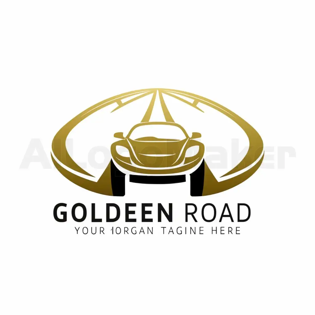 a logo design,with the text "Golden Road", main symbol:draw a logo on the word Golden Road associated with the sale of cars,Minimalistic,be used in 0 industry,clear background
