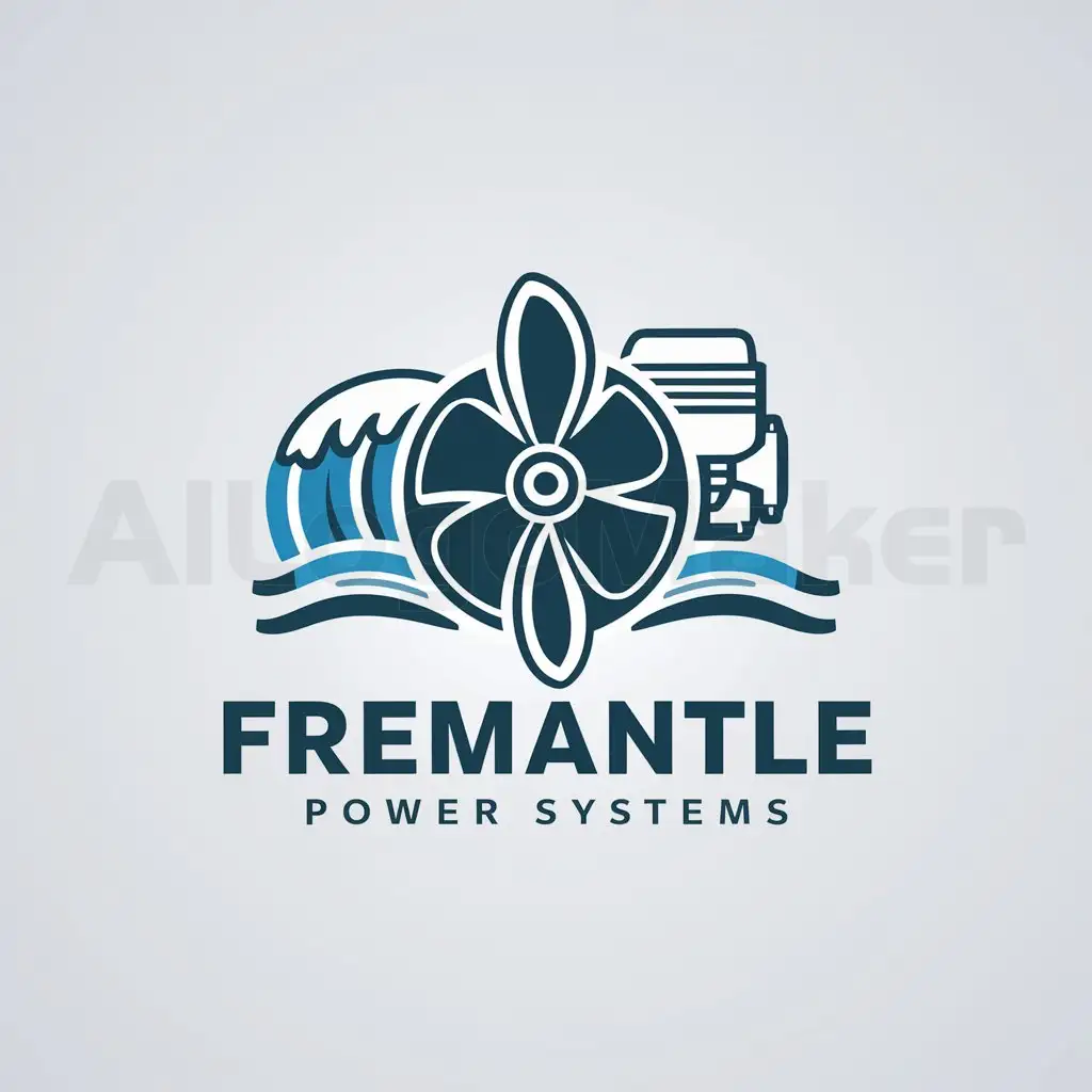 a logo design,with the text "Fremantle Power Systems", main symbol:FPS make propeller, Engine, Wave,Moderate,be used in 0 industry,clear background