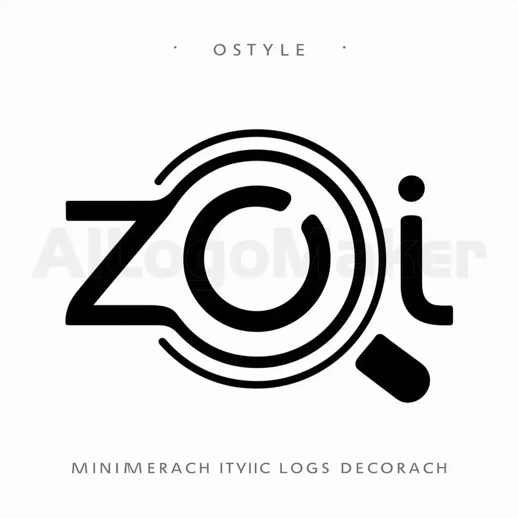 LOGO-Design-For-Zoi-Modern-Circular-Emblem-with-Magnifying-Glass-and-Text-Inside